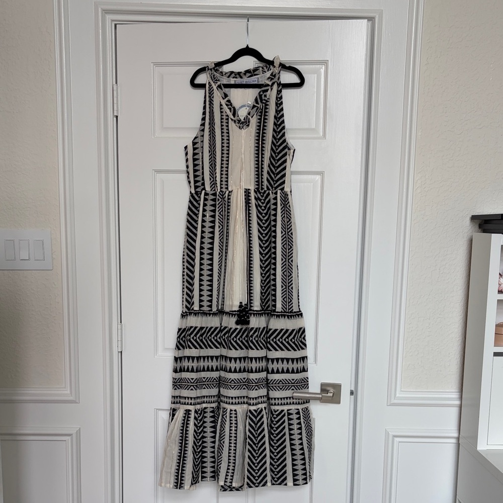 just be Black and White Tribal Print Maxi Dress